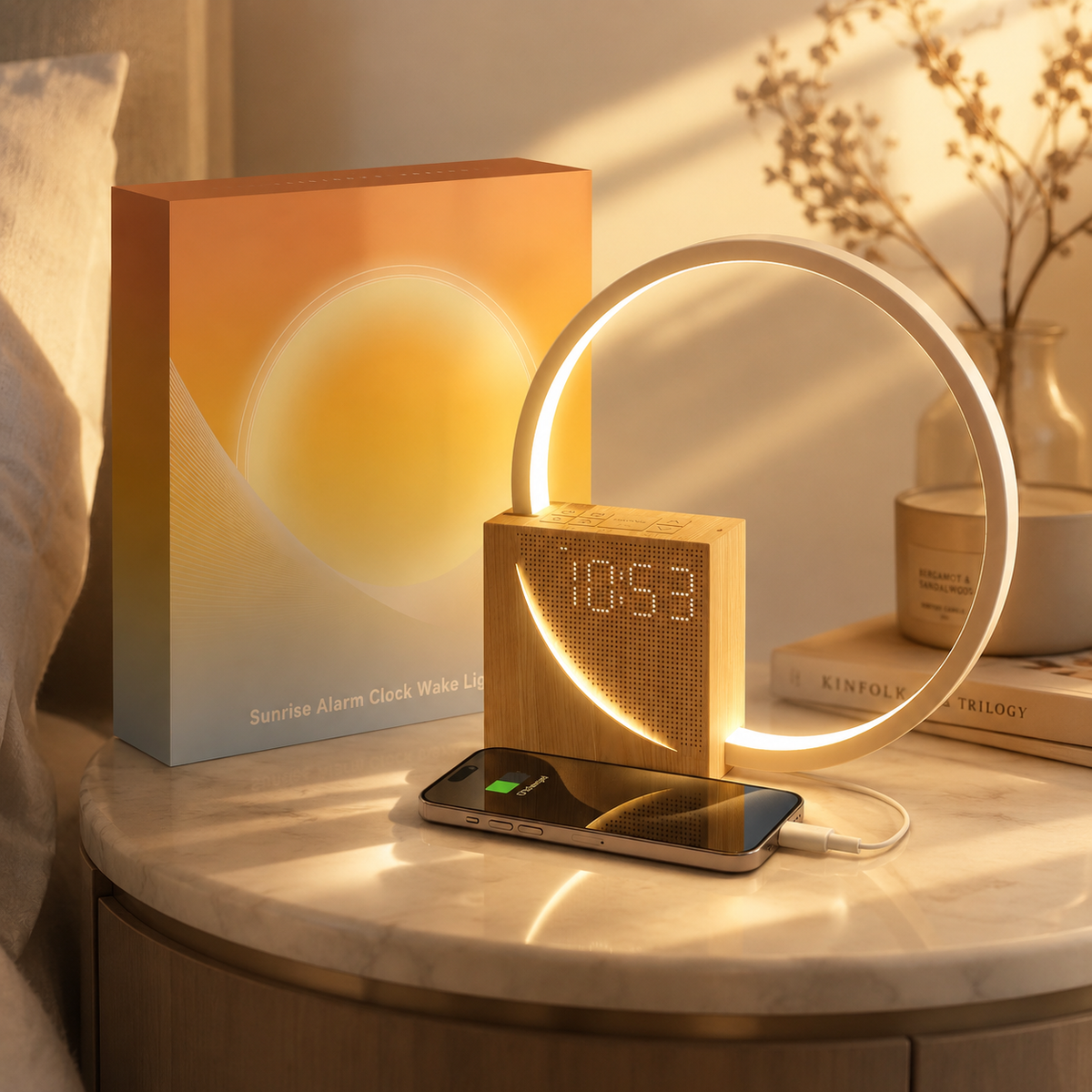 Réveil lumineux OLED à bruit blanc